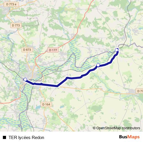 TER lycées Redon bus Line Map