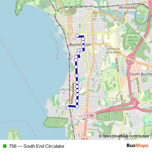 756 bus Line Map