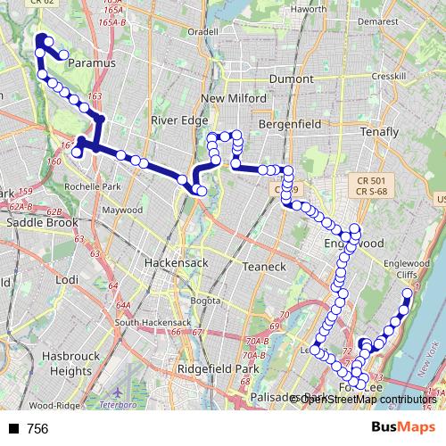 756 bus Line Map
