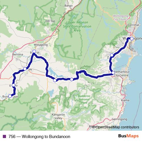756 bus Line Map