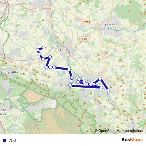 756 bus Line Map