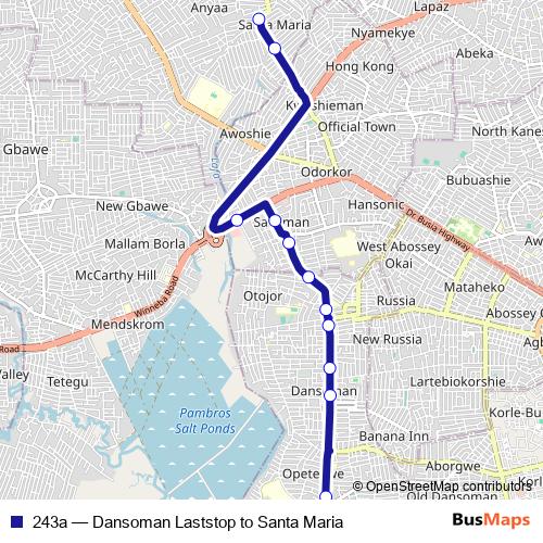 243a bus Line Map
