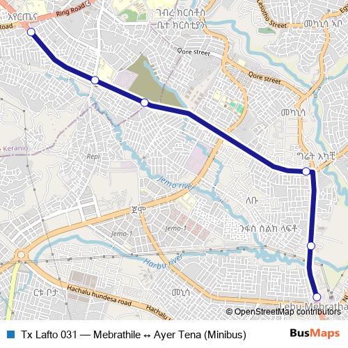 Tx Lafto 031 bus Line Map