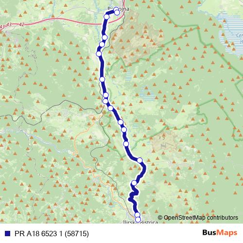 PR A18 6523 1 (58715) bus Line Map