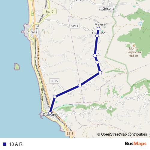 18 A R bus Line Map