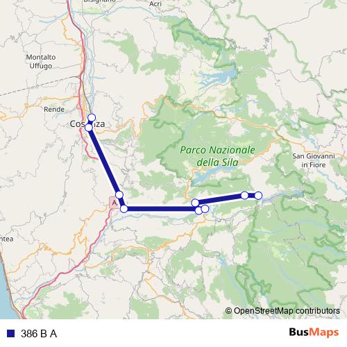386 B A bus Line Map