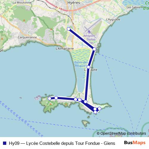 Hy09 bus Line Map