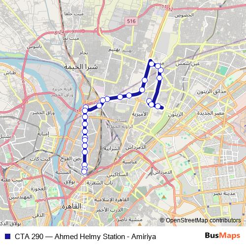 CTA 290 bus Line Map