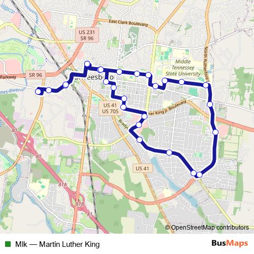 Mlk bus Line Map