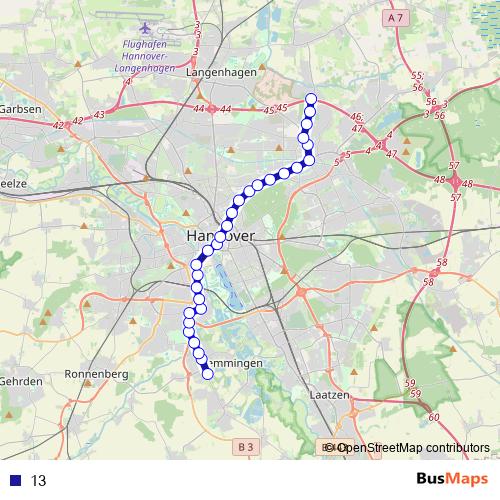 13 rail Line Map