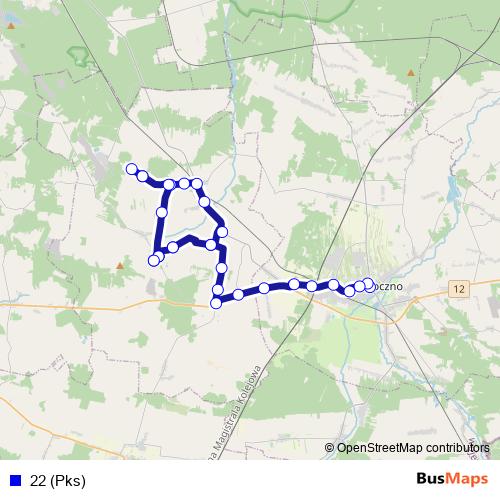 22 (Pks) bus Line Map