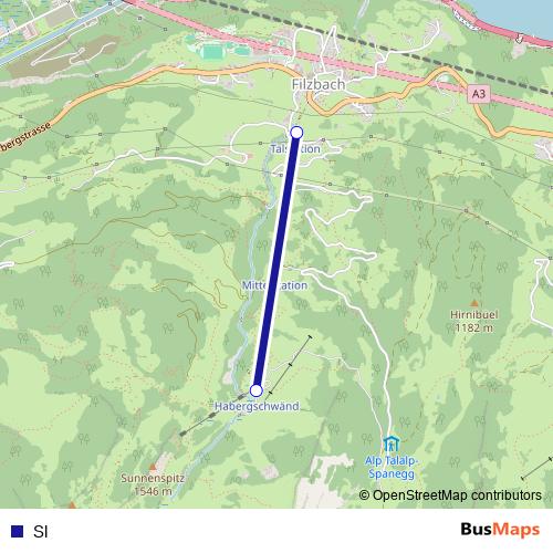 Sl cable-car Line Map