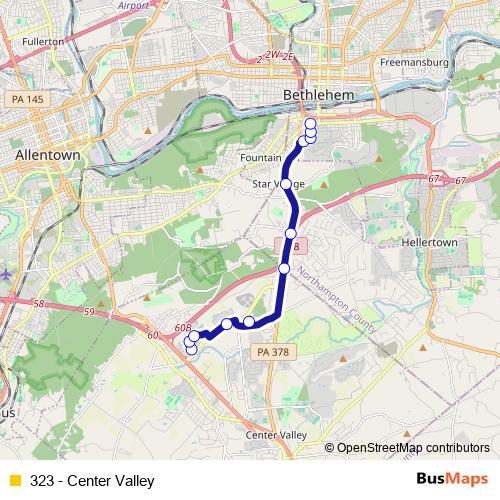 323 - Center Valley bus Line Map