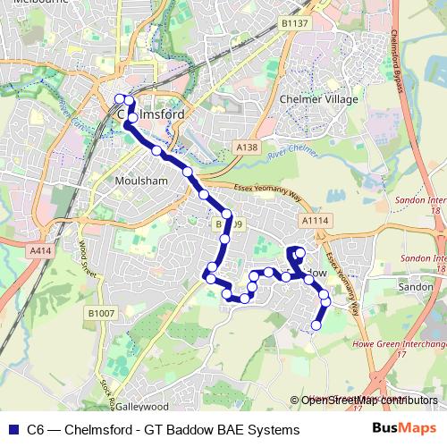 C6 bus Line Map