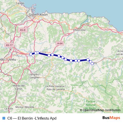 C6 bus Line Map