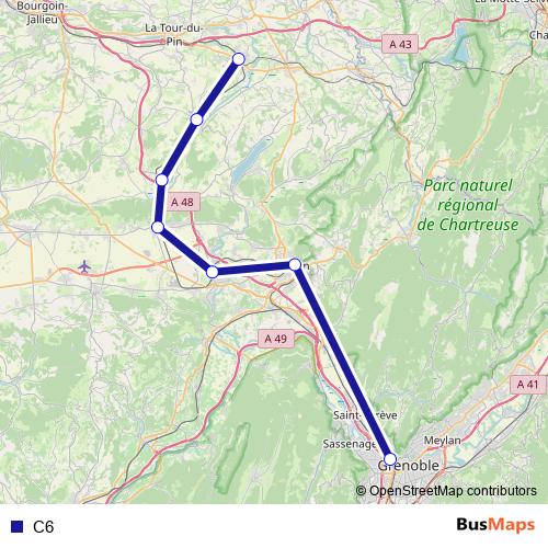 C6 bus Line Map