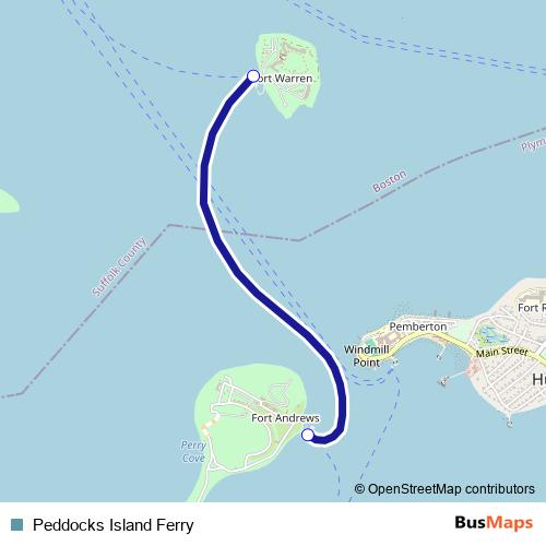 Peddocks Island Ferry ferry Line Map