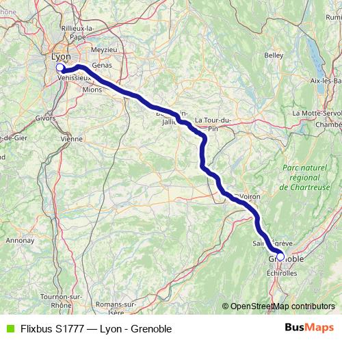 Flixbus S1777 bus Line Map