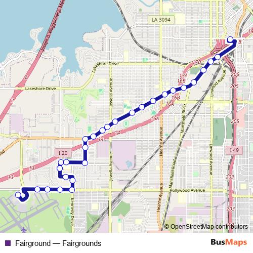 Fairground bus Line Map
