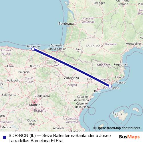 SDR-BCN (Ib) air Line Map