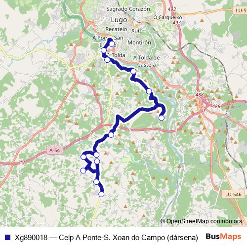 Xg890018 bus Line Map