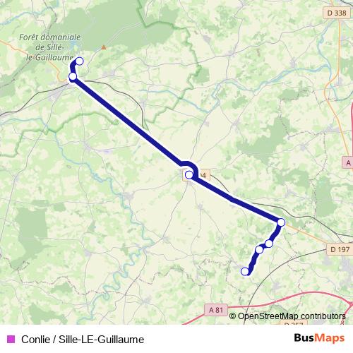 Conlie / Sille-LE-Guillaume bus Line Map