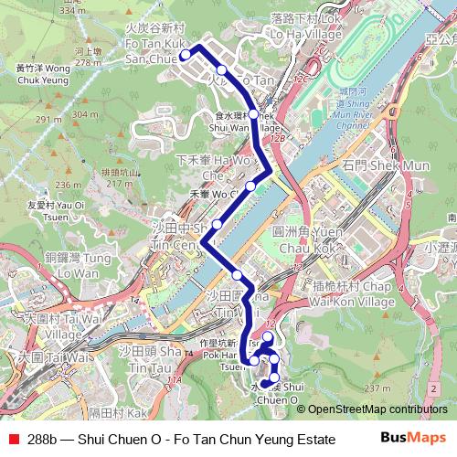 288b bus Line Map