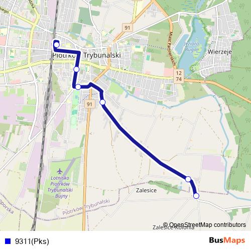 9311(Pks) bus Line Map