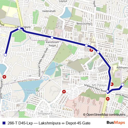 266-T D45-Lxp bus Line Map