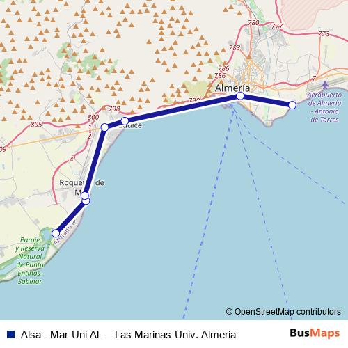Alsa - Mar-Uni Al bus Line Map