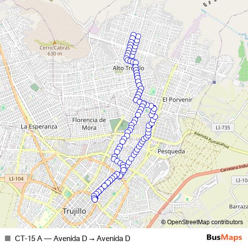 CT-15 A bus Line Map