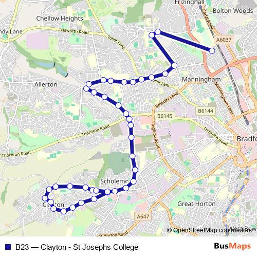 B23 bus Line Map