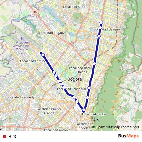 B23 bus Line Map