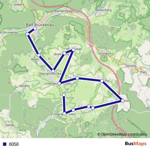 8058 bus Line Map