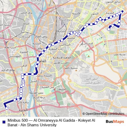 Minibus 500 bus Line Map