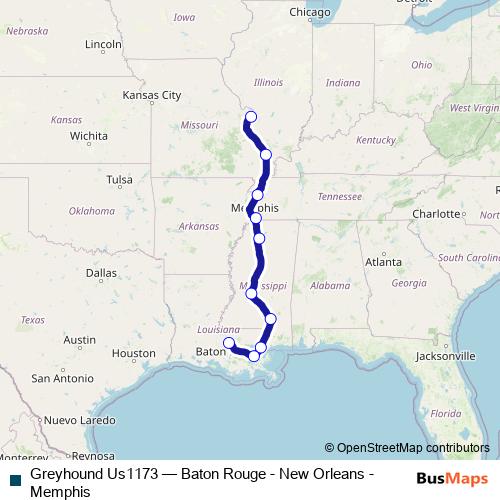 Greyhound Us1173 bus Line Map