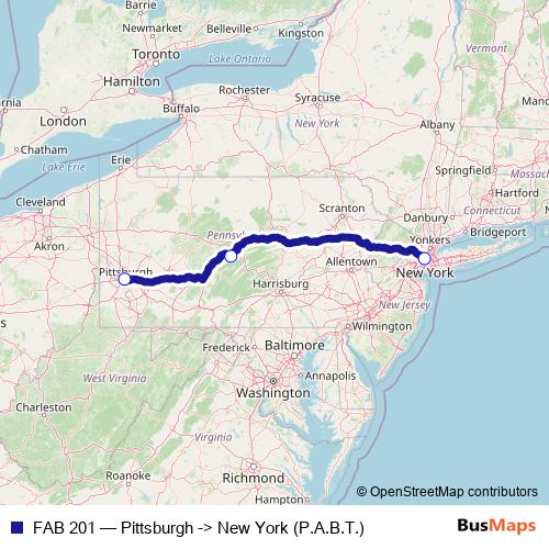 FAB 201 bus Line Map