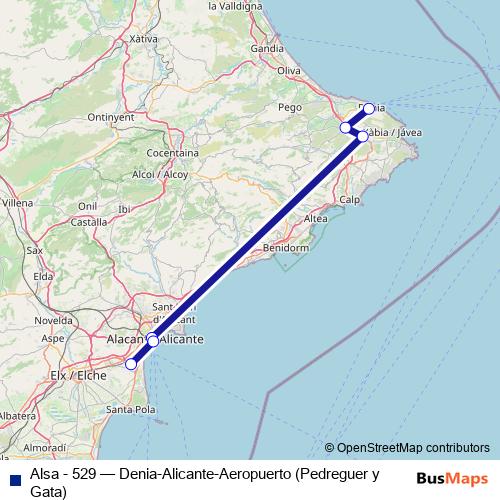 Alsa - 529 bus Line Map