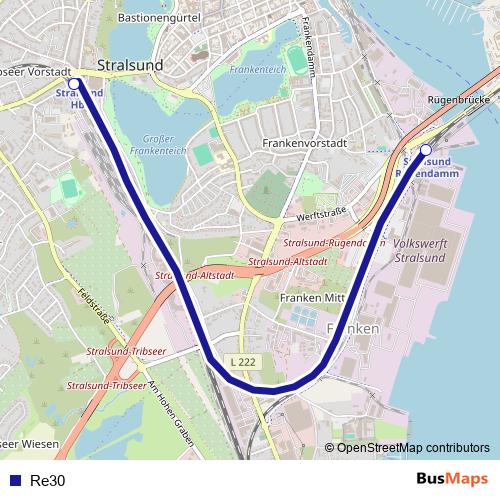 Re30 bus Line Map