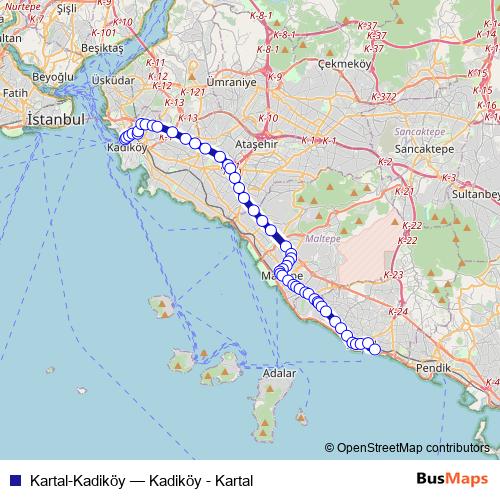 Kartal-Kadiköy bus Line Map