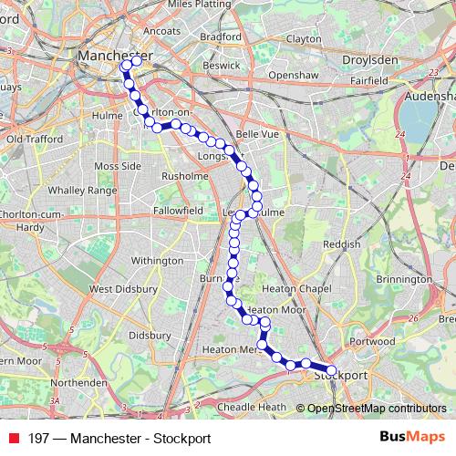 197 bus Line Map