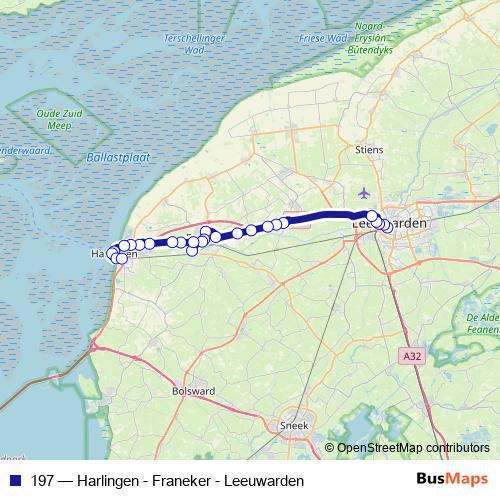 197 bus Line Map