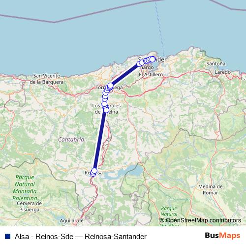 Alsa - Reinos-Sde bus Line Map