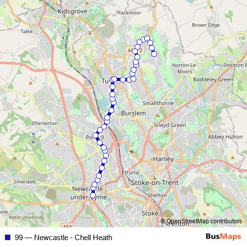 99 bus Line Map