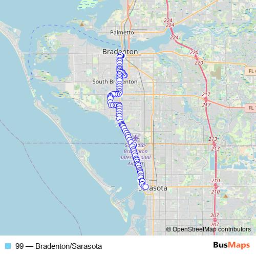 99 bus Line Map