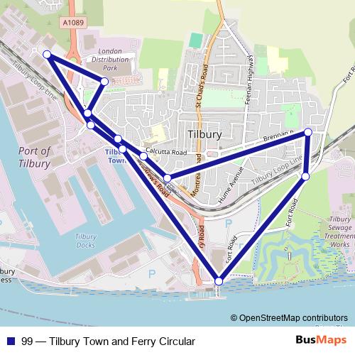 99 bus Line Map