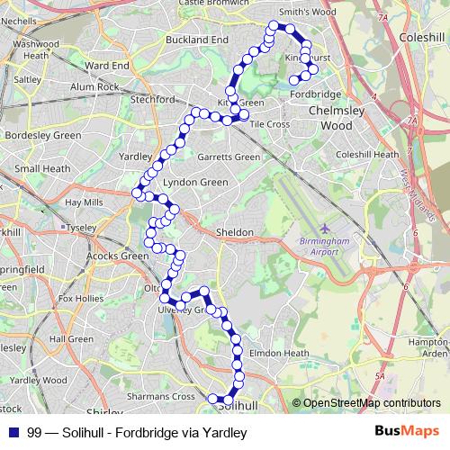 99 bus Line Map