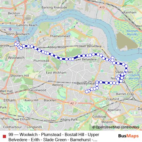 99 bus Line Map