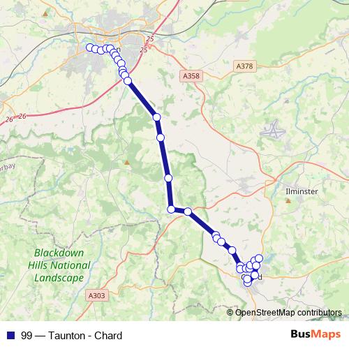 99 bus Line Map