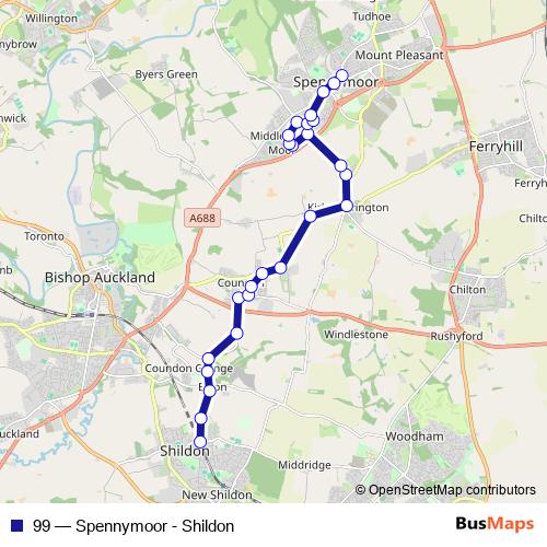 99 bus Line Map